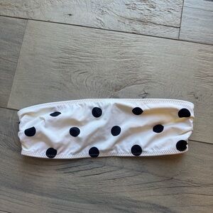 SOLID & STRIPED White and Black Polka Dot Bikini Top Bandeau